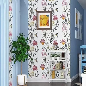 Bird Floral Peel and Stick Wallpaper Waterproof PVC Self Adhesive Wall Sticker Easy DIY Decor for Rental House