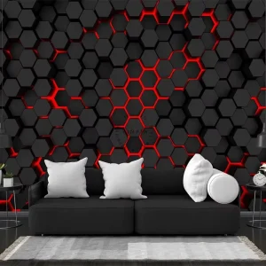 Black Geometric Hexagonal Wallpapers 3D Self Adhesive Home Decor