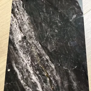 Black Gold Veined Marble Texture Decorative PVC Wall Panels ENF Distinct Vein Design for Modern Luxury & Minimalist Home