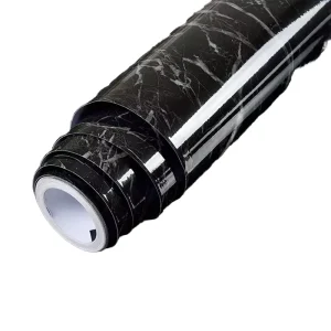 Black Marble Sticker Kitchen Wall PVC Vinyl Stone Film Sheet Wrap Roll Peel and Stick Self Adhesive Furniture Wallpaper