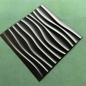 Black PVC 3D Wall Panels Fireproof Waterproof Floral Pattern Easy Install Self-Adhesive Wallpaper 50x50cm for Household