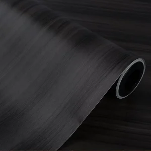 Black Peel and Stick Kitchen Wall Sticker Waterproof Wood Grain Wallpaper PVC Self Adhesive Kitchen Vinyl Wrap