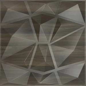 Black Walnut Wood Grain 50*50 cm PVC 3D Wall Panels Art Tile Waterproof Living Room Wallpaper for Bedroom Walls Decorative