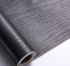 Black Wood Grain Self Adhesive Waterproof PVC Vinyl Wallpaper for Bedroom Living Room Outdoor Use Eco Friendly DIY Decorative
