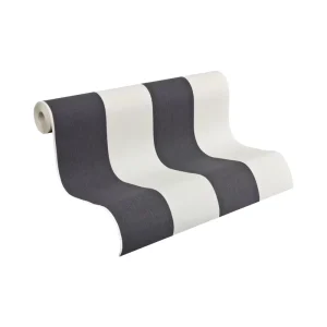 Black and White Stripes Lines Modern Waterproof Design Self Adhesive Removable DIY Home Decor Film Wall Sticker Wallpaper