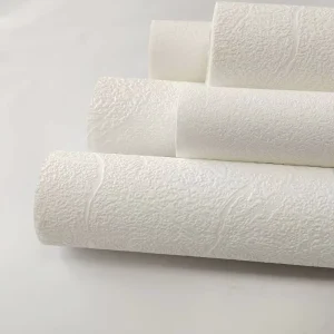 Blank White Thick Plain Pattern Textured Paintable Painting Wallpaper Rolls