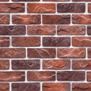 Blue Red Gray Brick Pattern Geometric Non-Woven Wallpaper Modern Design for Hotel Household Use