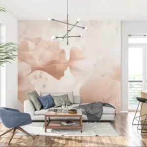 Blush Pink Ginkgo Leaf Non-Woven Wallpaper Mural Custom Size Botanical Print for Bedroom Living Room B1 Fire Resistant