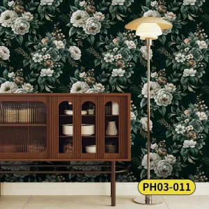 Bohemian Retro Dark Floral Self-Adhesive Wallpaper Wall Sticker for Home Color Changing