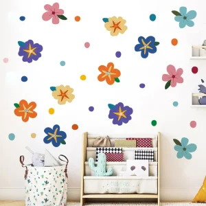 Bohemian Style Simple Flower Stickers Self Adhesive for Refrigerator Children’s Room Wall