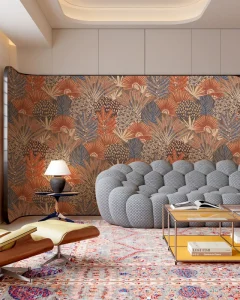 Boho Tropical Eco friendly Removable Retro Fan Palm Jungle Floral Print Wallpaper for Living Room Bedroom