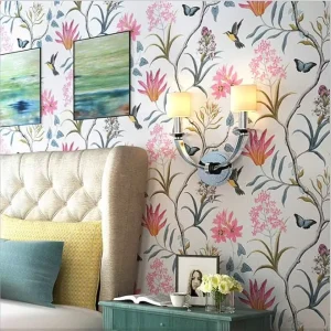 Botanical Peel and Stick Wallpaper Waterproof PVC Self Adhesive Wall Sticker for Rental Living Room Home Decor
