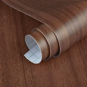 Brown Wood Grain Removable Waterproof PVC Wallpaper Peel Stick for Kitchen Renovation Outdoor Use Home Decor Protective Film