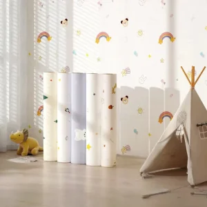 CHOOWIN Paper Geometric Self-Adhesive Wallpaper 0.18mm Thick Removable Waterproof Nursery Bedroom Decor