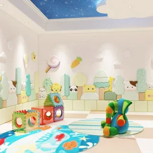 Candy Castle Design Cartoon Paper Kids 3D Wallpapers Cute Children Foam Wall Stickers Bedroom Decoration Papel Self Adhesive