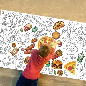 Canvas on Roll Drawing Paper Graffiti Art Painting Sticker Wallpaper Roll Box Set for Kids Coloring Painting Pad