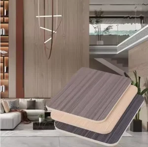 Carbon Crystal Bamboo Wood Fiber Wood Veneer Waterproof Fireproof Indoor Wall Panel for Sofa TV Background Seamless Decoration