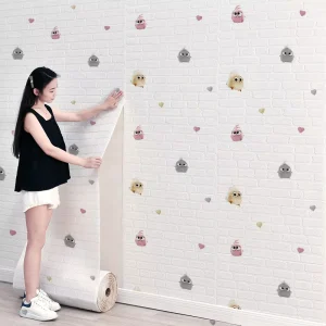 Cartoon Child Pvc Wall Panel Kids 3d Wallpaper for Bedroom Walls