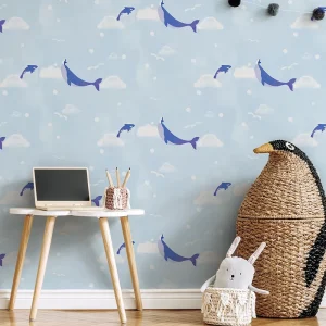 Cartoon Design Vinyl Wallpapers 3D Wall Paper for Kids Bedroom