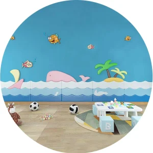 Cartoon Paper Kids 3D Wallpapers Cute Children Foam Wall Stickers Bedroom Decoration Papel Self Adhesive