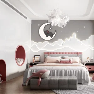 Cartoon Princess 3D Background Wallpaper for Boys and Girls’ Bedroom Seamless Wall Fabric Cloth Wall Decoration Mural