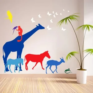 Cartoon Self Adhesive Wall Stickers for Kids Room PVC Vinyl Nursery Decor Removable Wallpaper Decals Home Decor