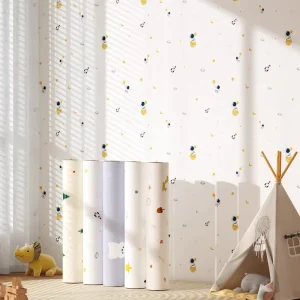 Cartoon Self Adhesive Wallpaper Waterproof Moisture Proof Wall Stickers Kids Room Bedroom Decor Removable Wall Covering