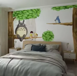 Cartoon Totoro Whole House Murals Wallpaper for Boy Room