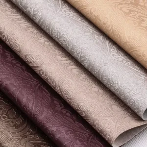 Carved Floral Pattern 0.8 mm Embossed 3D Vegan Faux Synthetic PVC Upholstery Leather for Upholstery Wallpaper Lining