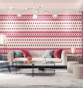 Characteristic Modern Symmetrical Contrast Color Pattern 3D Wallpaper for Walls