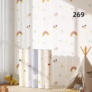 Children’s Self Adhesive Bedroom Wallpaper Warm Decorative Waterproof Stickers for Room Background Wall Peel Stick Wallpapers