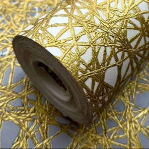 China Designs Geometric Abstract Home Interior PVC Wallpapers Fluted Style Branches Wallpaper