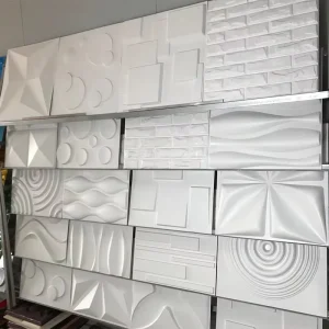 China Eco Friendly 50*50cm Panneau Mural En PVC 3D Wallpaper 3D PVC Wall Panel