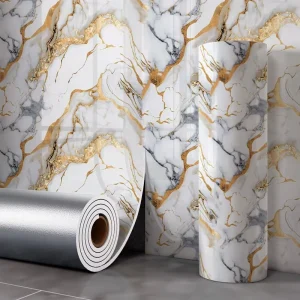 China Factory Flexible Brick Marble Mosaic Self-Adhesive Sheets Waterproof Impact-Resistant Furniture Surface Wrap