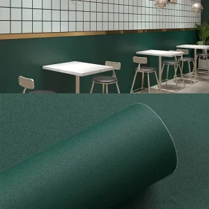 China Factory Green Solid Color Self Adhesive Wallpaper Removable Contact Paper Office Wallpaper Home Shop Cafe Decoration