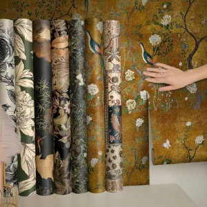 Chinese Classical PVC Wallpaper Thickened Wear-resistant Moisture-proof Eco-friendly Self-adhesive 5 Year Warranty for Kitchen