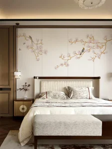 Chinese Silk Art Embroidery Wallpaper Blossoms Wallpaper Home Decor Interior Living Room Napkin Set Embroidery Wallpaper