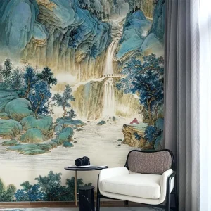 Chinese Style Waterproof Wall Paper Bedroom Living Room 3D Trees Wallpaper