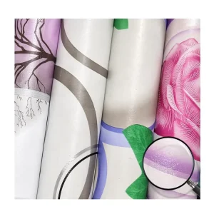Chinese Wallpaper Mural Embossed Adhesive Paper Waterproof Floral Blue Wallpaper Rolls for Home Bedroom Decoration