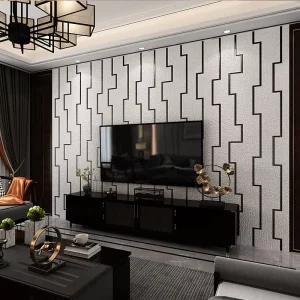 Chinese style Dark Suede Non Woven 5D Stereoscopic Thickened Wallpaper for Hotel and Living Room TV Wall