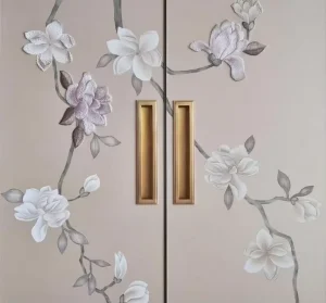 Chinoiserie Wallpaper Hand Embroidery Wallpaper Hand Painted Wallpaper Chinoiserie Wall Painting with Hand Embroidery