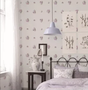 Classic Floral PVC Wallpaper 106 cm Flower Design Embossed Traditional Style for Bedroom Living Room Decor Waterproof Technology