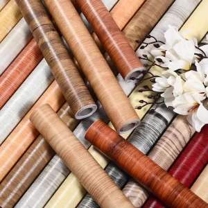 Classic Minimalist Retro Wood Grain PVC Wallpaper Modern Style Kitchen Living Room Bedroom Waterproof Hotel School Commercial