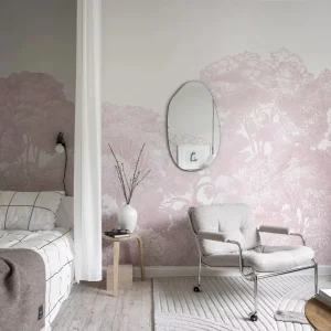 Classic Style Wall Paper Rolls Home Decoration Pink Color Luxury Damascus Wallpaper Modern Floral Waterproof Wallpaper Gluing