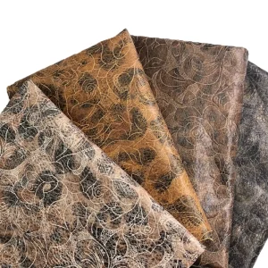 Classical Floral Pattern Print Woven 100% Polyester Suede Velvet Fabric Leather Look Costume Bags Shoes Garment Decoration Craft