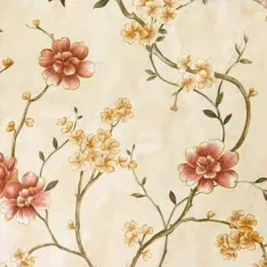 Classical Style Floral Sticker 3D PVC Vinyl Wallcovering Sticker Rolls