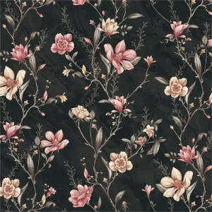 Classical Style Natural Floral Pattern Fabric 3D PVC Vinyl Wallpaper Sticker Home Decoration