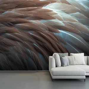 Colorful Feather Waterproof Wall Decor Wallpaper Customizable Background Murals for Bedroom Home Hotel & Restaurant