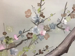 Colorful Plum Blossom Embroidery Wall Art Handmade Silk Embroidery Tapestry for Home Decor