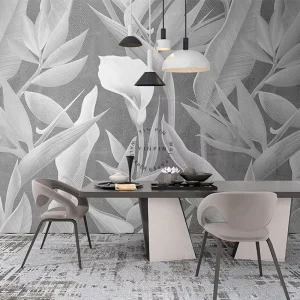 Colorless Bird of Paradise Adhesive Wall 3D Wallpaper for Home